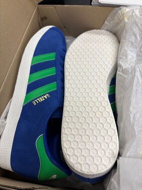 adidas Gazelle Men's Blue and Green Suede Sneakers